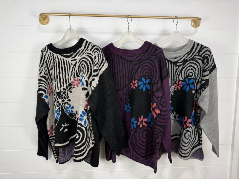 矇眼娃造型針織上衣 