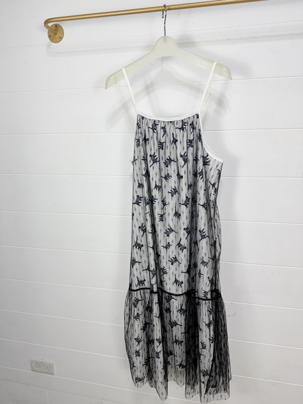 細肩帶拼紗背心 