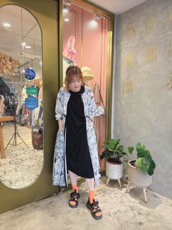 星座暈染口袋襯衫洋裝 