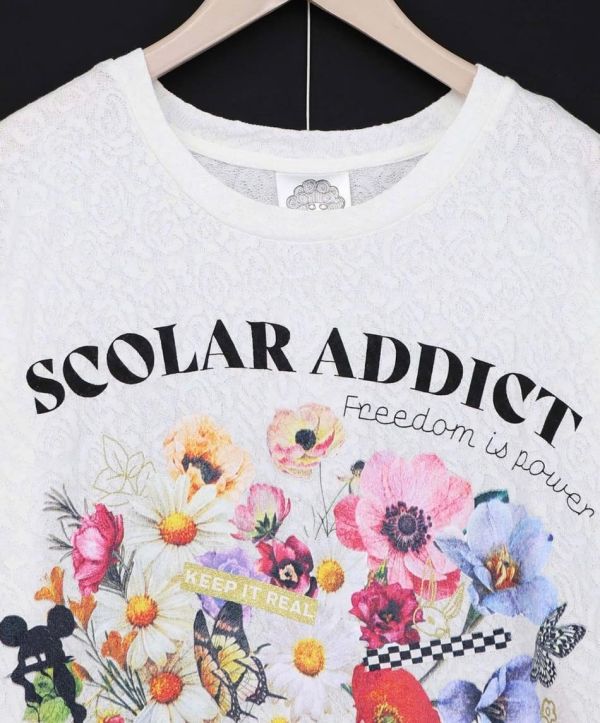 蕾絲布-花朵標籤造型上衣) 