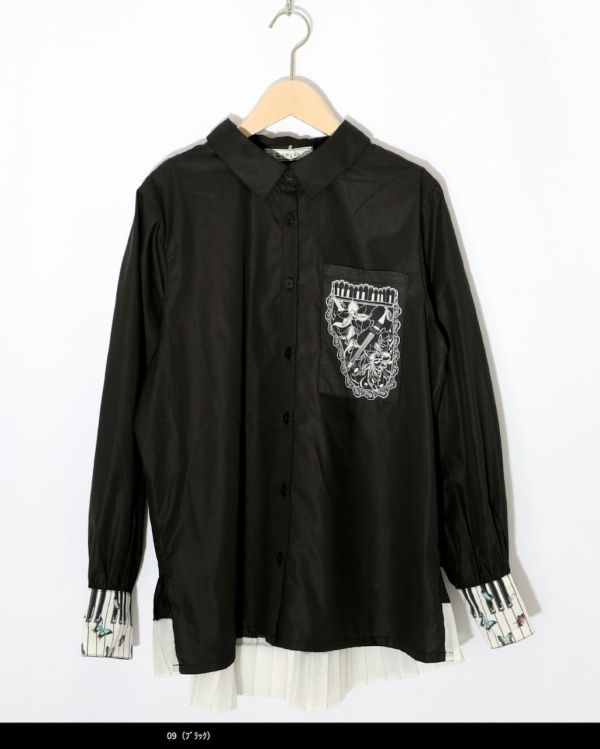 樂の美刺繡造型襯衫 