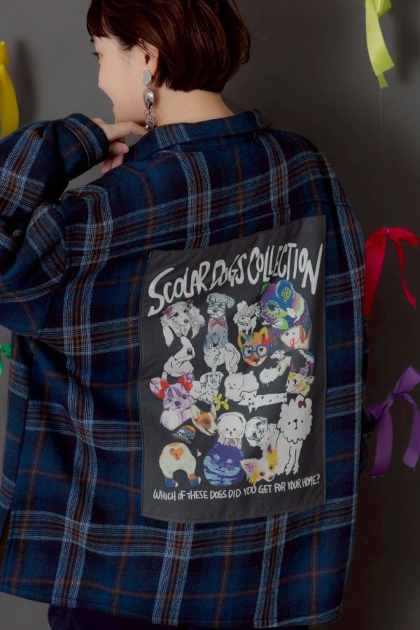 狗狗拼接襯衫外套 