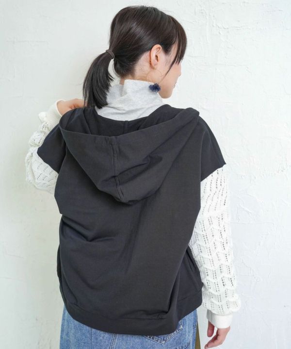 蕾絲手袖連帽外套 