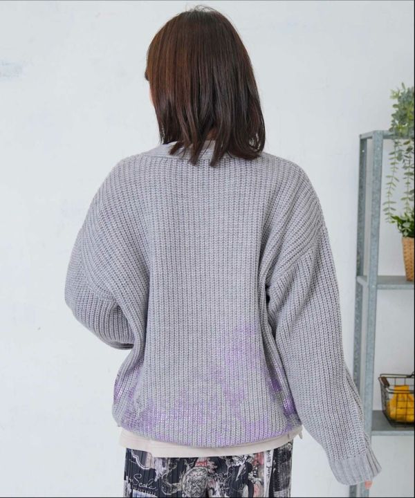 蝴蝶鏤空漸層針織外罩 