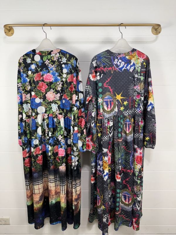 女神/銀花襯衫長洋裝 