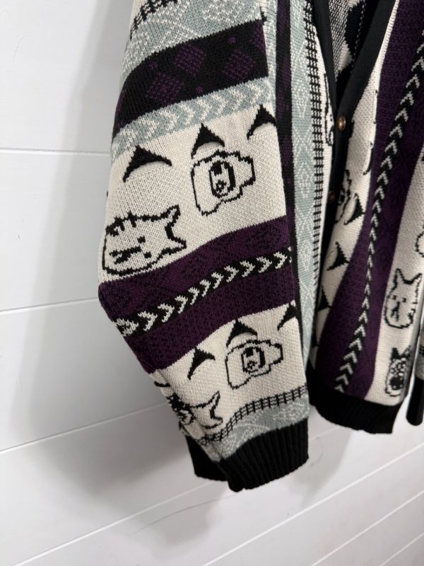 圖膳大頭角色針織外套 