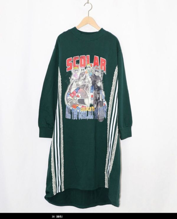 蕾絲拼接長版上衣 