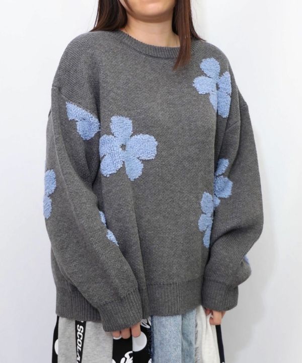 立體小花針織外罩 