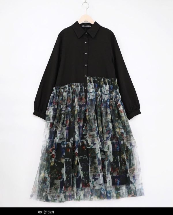 魔女秘密拼紗造型洋裝 