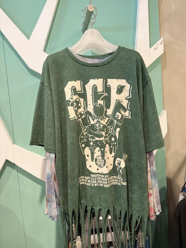 貪吃貓26週年石洗刷舊上衣 