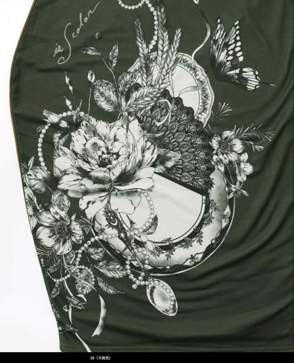 餐廚花藝造型長版上衣 