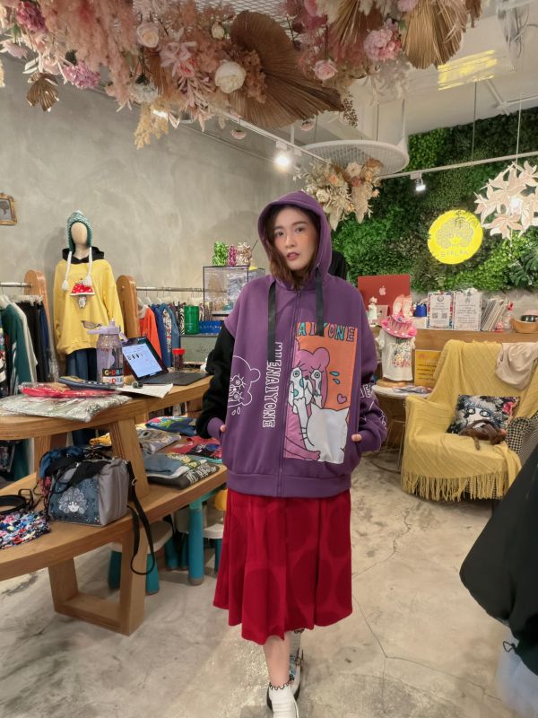 限時優惠 - 花園鰻眼淚造型連帽外套 