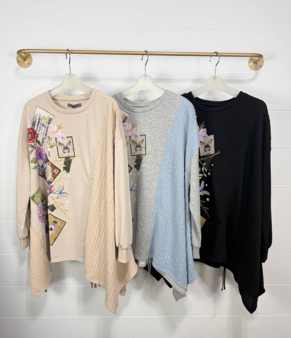 麻花針織抽繩造型上衣 