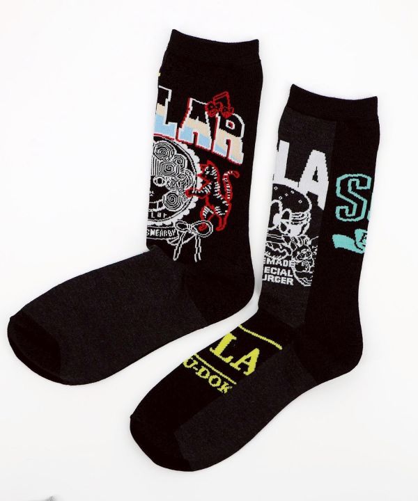 秋冬9月-螢光SCOLAR襪 