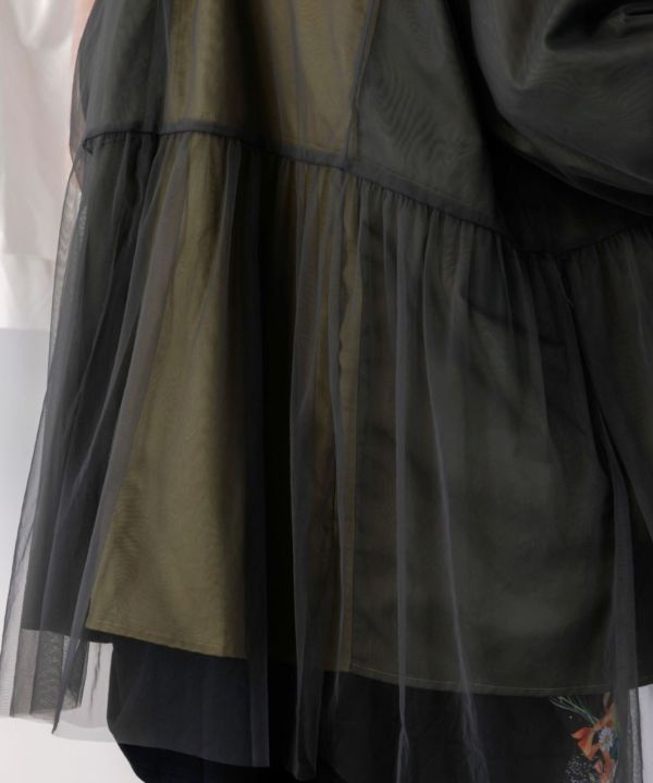 玫瑰刺繡拼接外套 