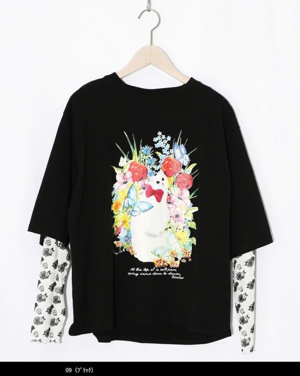 優雅貓咪真兩件式上衣 