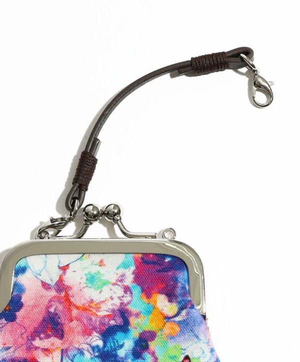 撞色花布口金包(迷你小提包) 