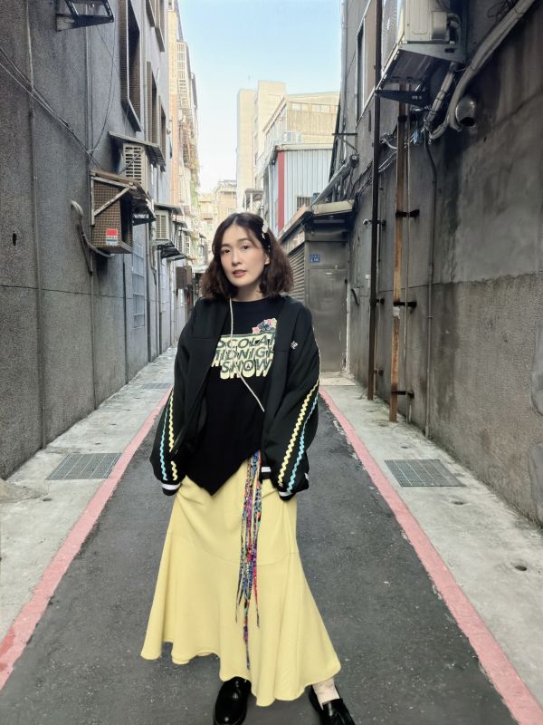 魚尾花繩腰帶裙 