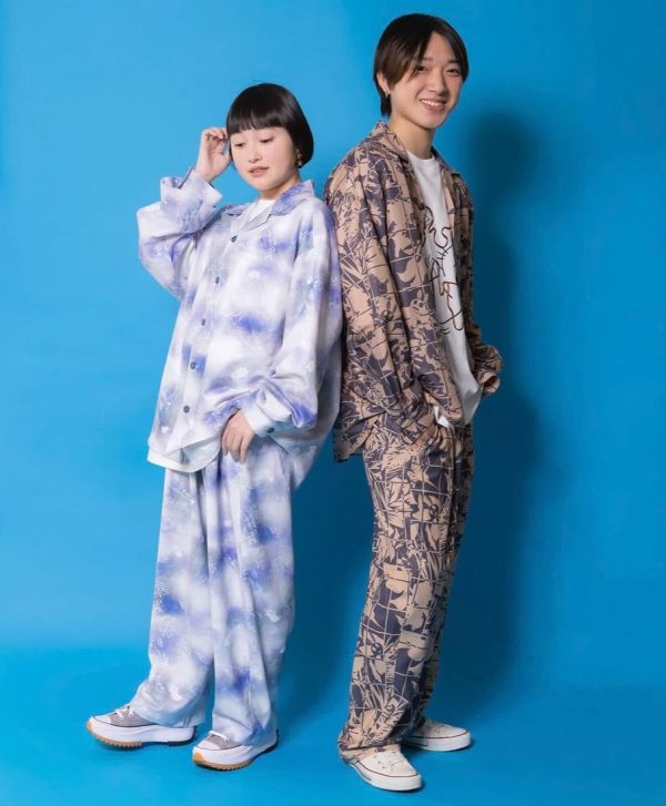 暈染/格子兔塗鴉襯衫 