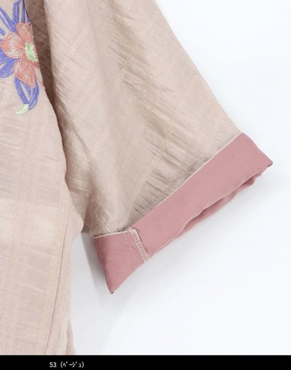 花朵撞色刺繡西裝外套 