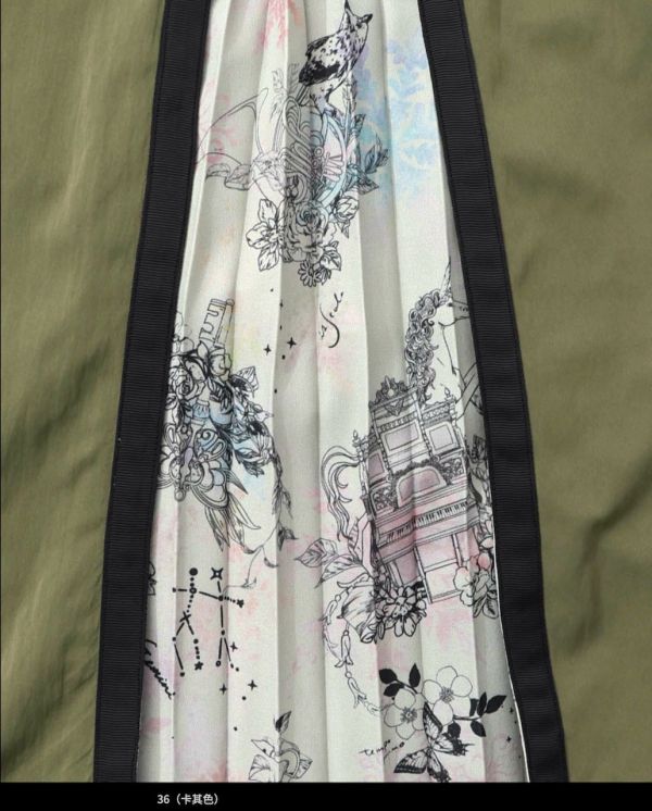 夢幻樂器拉鏈百褶裙 