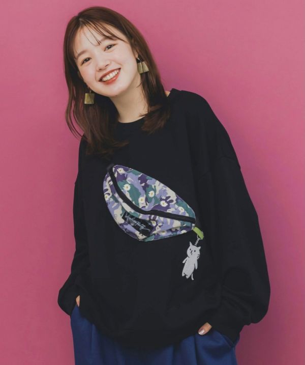 迷彩背包貓吊飾功能上衣 