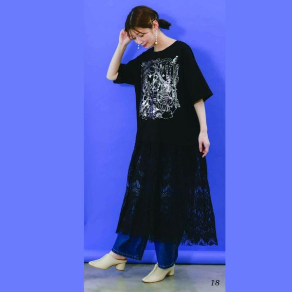 金箔美人魚拼蕾絲洋裝 