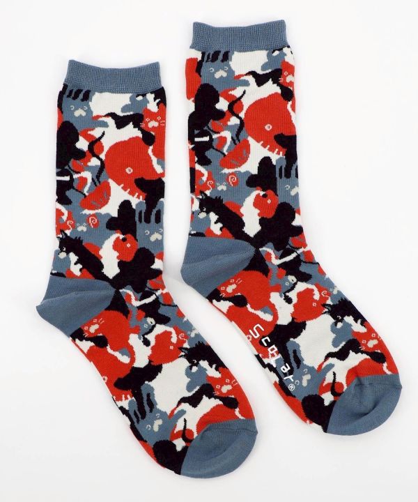 秋冬9月-迷彩貓咪襪 