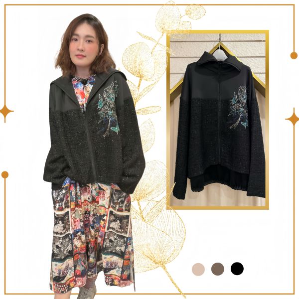 毛尼百合翻領造型上衣 