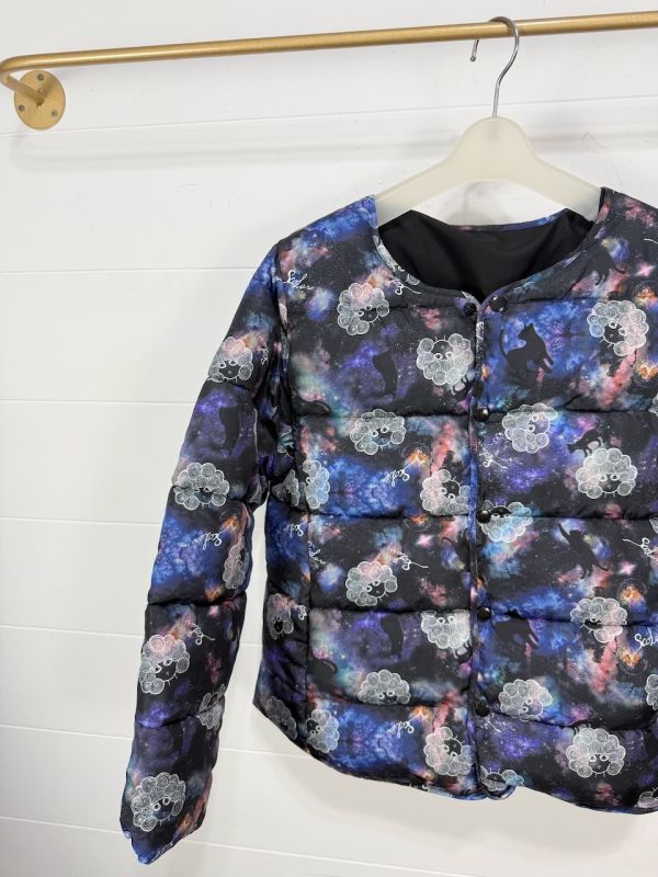 雙面穿-星空宇宙娃頭羽絨外套 