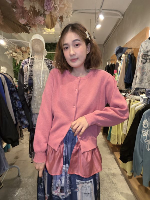 四種穿法-貓咪陰影拼接上衣 