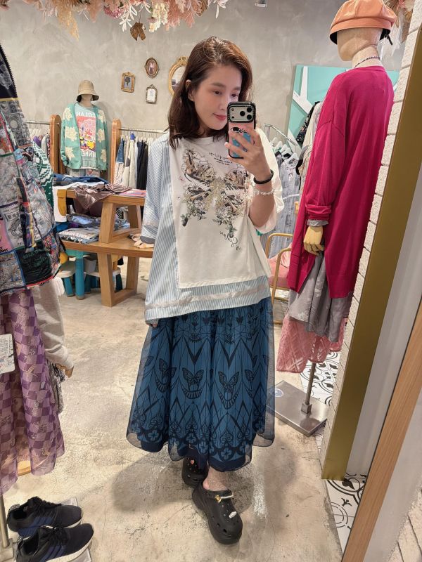 樂器之蝶拼接上衣 