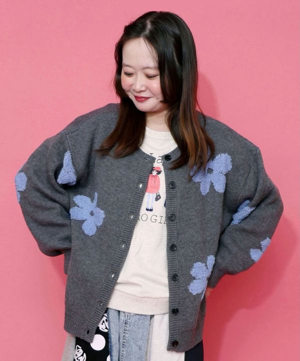 立體小花針織外罩 