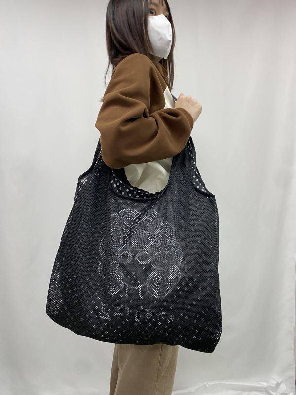 娃娃頭網狀肩包 