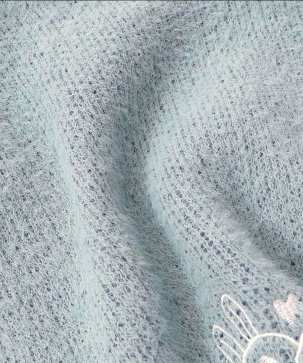 三角形漸層刺繡絨布針織上衣 