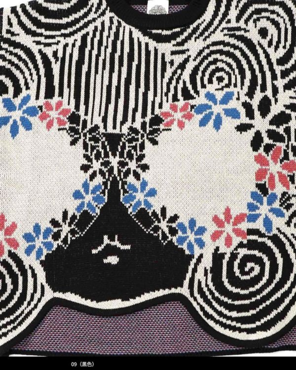 矇眼娃造型針織上衣 