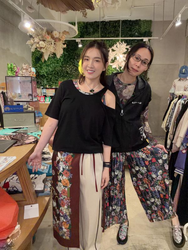 暹羅貓花朵皺皺褲 