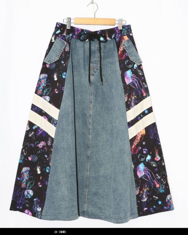 運動風星空牛仔A字裙 
