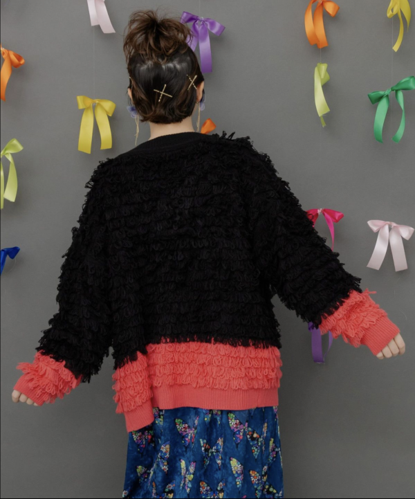 限時優惠 - 毛圈針織小花釦外罩 