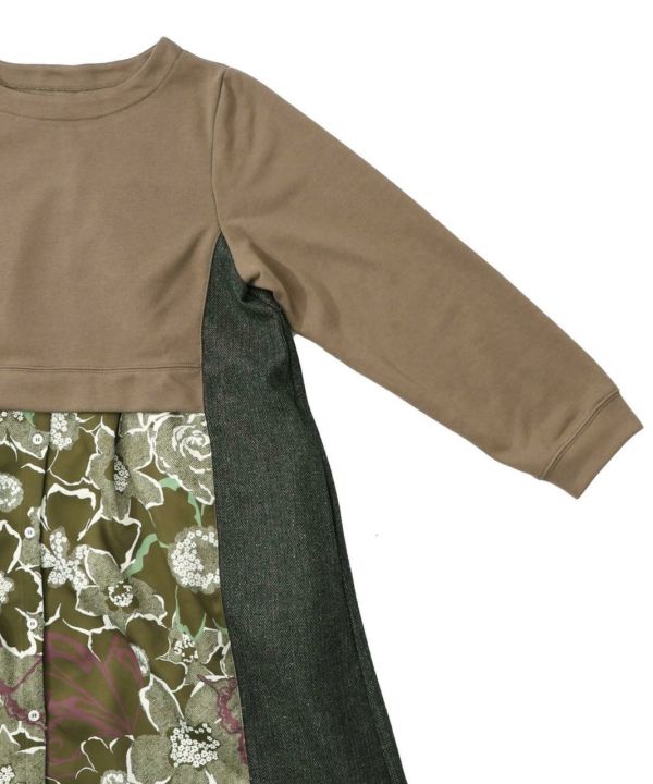 繁星花異材質拼接洋裝 