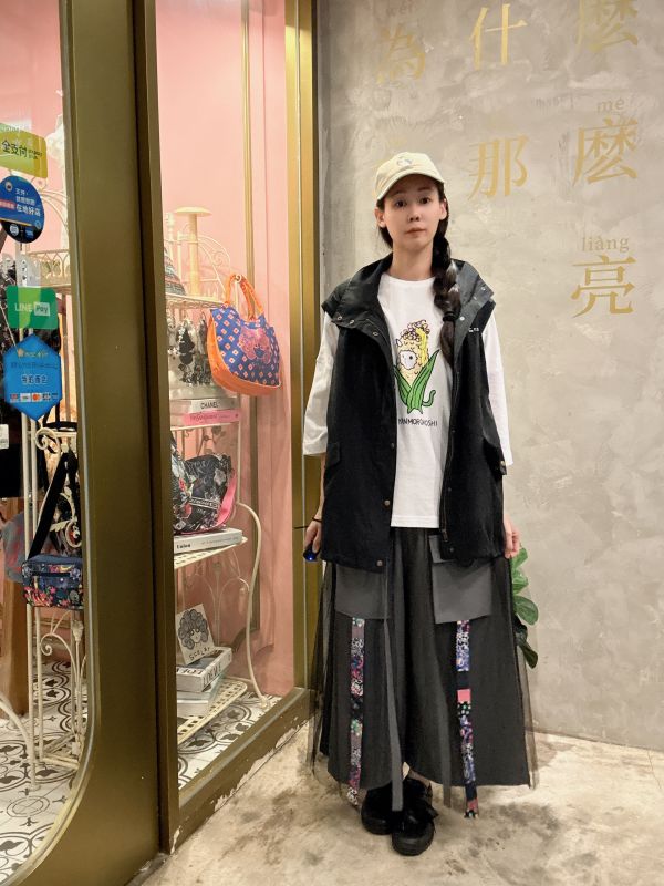 拼布線條口袋紗裙 