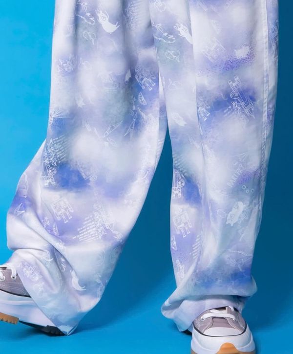 暈染/格子兔塗鴉褲 