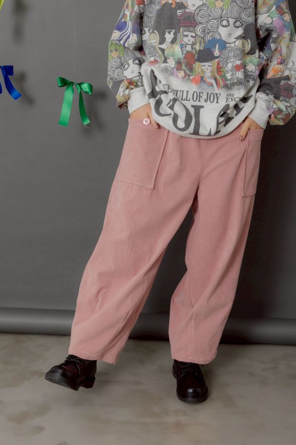 燈芯絨口袋工作褲 