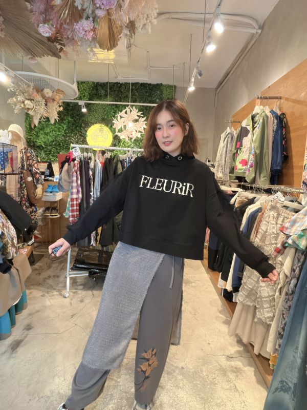 可拆開綁帶羽毛寬褲 