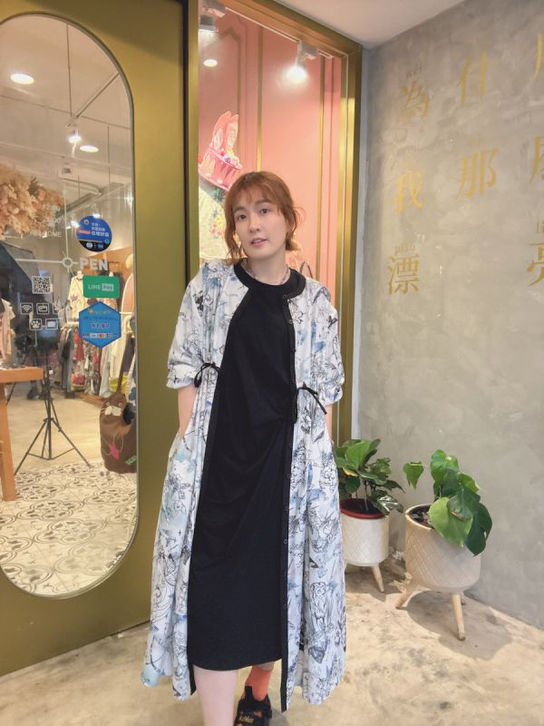 星座暈染口袋襯衫洋裝 