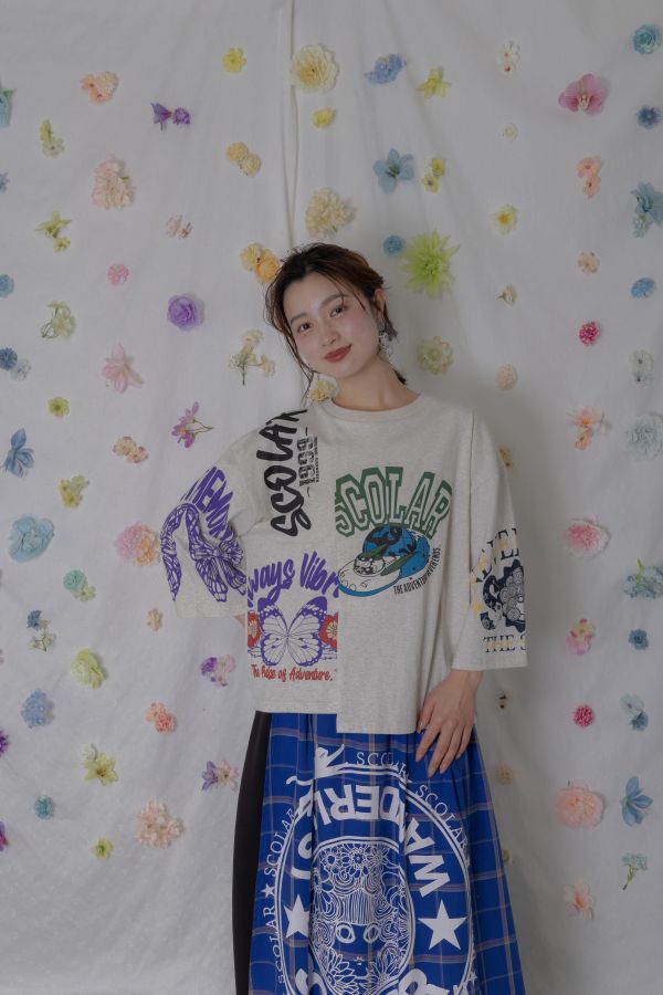 美式插畫短版上衣 