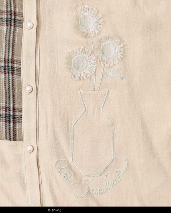 花瓶格子拼接襯衫 