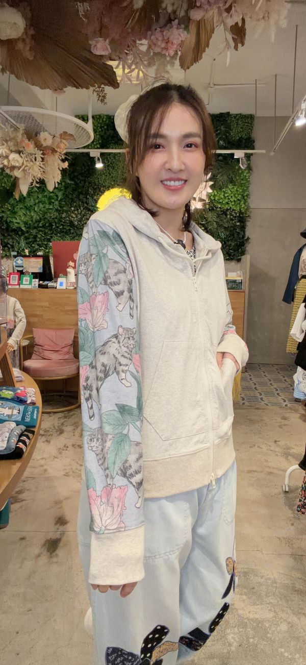 美式插畫連帽外套 