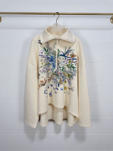 夢幻煙花翻領拉鏈造型上衣 