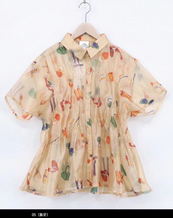 貓咪糖果紙立體造型襯衫 